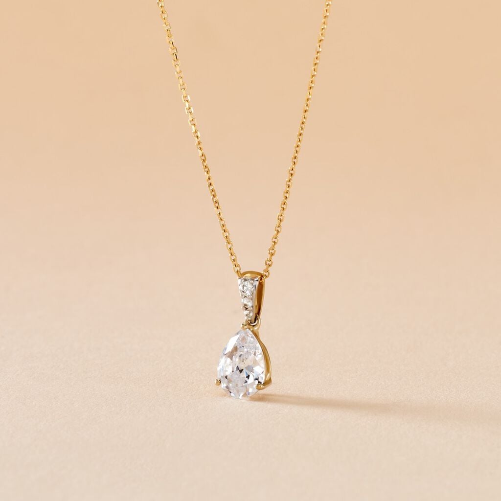 Pendentif Gorgel Or Jaune Oxyde De Zirconium - Pendentifs empierr&eacute;s Femme | Histoire d&rsquo;Or