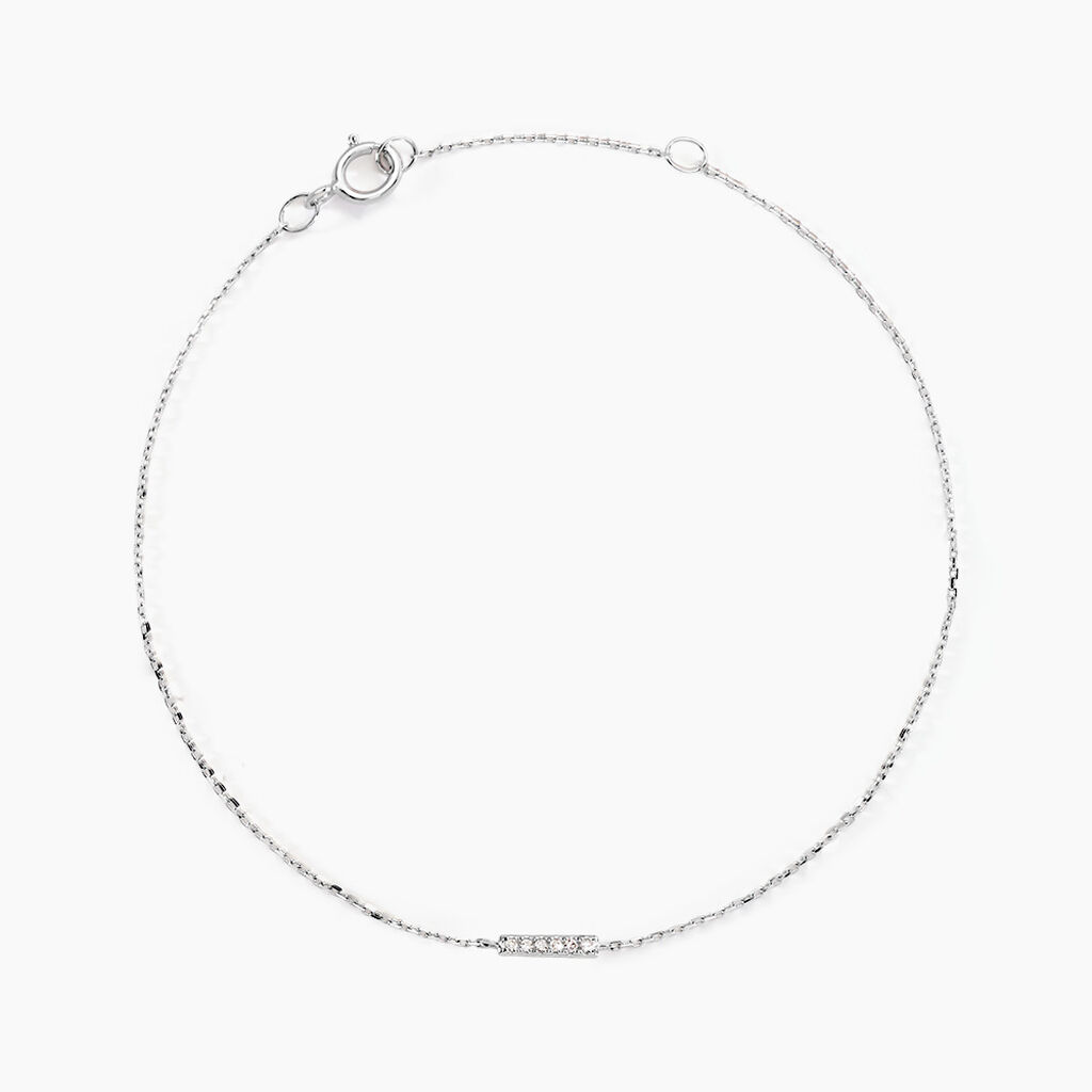 Bracelet Jonc Aprhodisia Blanc Diamant Blanc - Bracelets Pierre Femme | Histoire d&rsquo;Or
