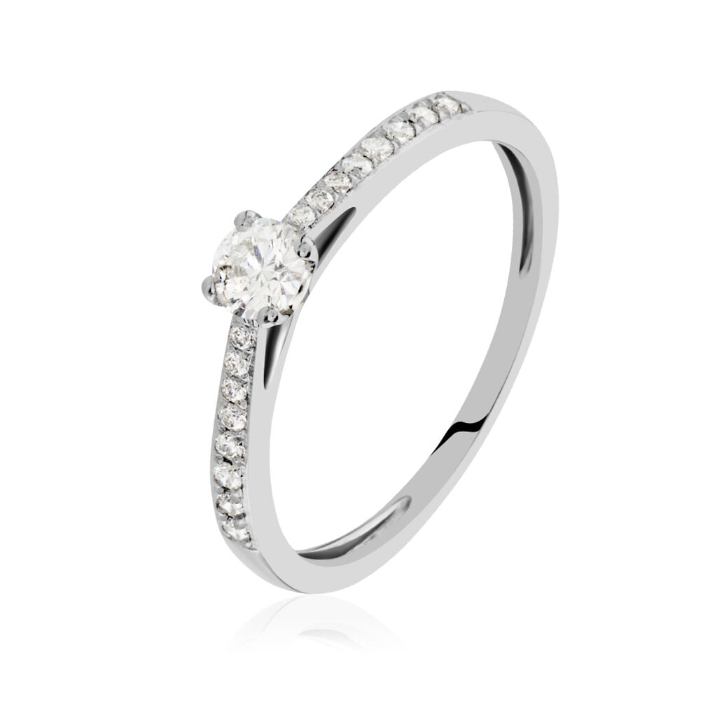 Bague Solitaire Hemera Platine Blanc Diamant - Bagues de fian&ccedil;ailles vintage Femme | Histoire d&rsquo;Or