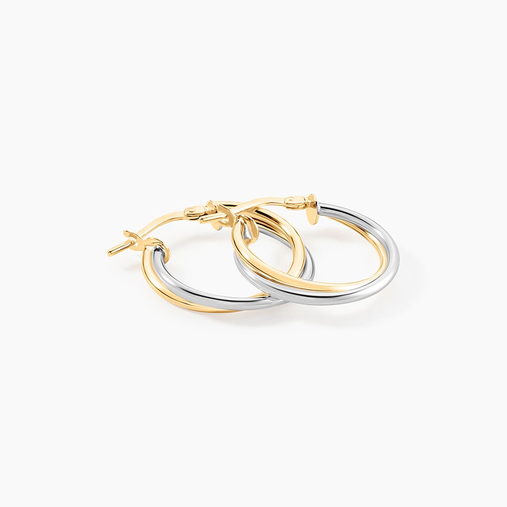 Cr&eacute;oles Tita Or Bicolore - Boucles d'oreilles cr&eacute;oles Femme | Histoire d&rsquo;Or