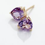 Boucles D'oreilles Puces Salona Or Jaune Amethyste - Boucles d'oreilles empierr&eacute;es Femme | Histoire d&rsquo;Or