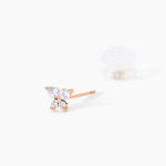 Boucles D'oreilles Puces Jemila Or Rose Oxydes De Zirconium - Boucles d'oreilles empierr&eacute;es Femme | Histoire d&rsquo;Or