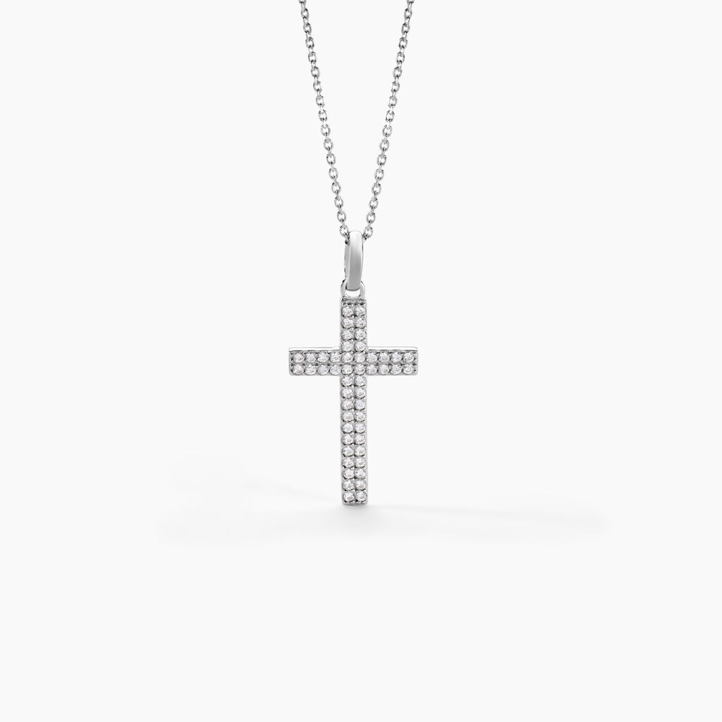 Collier Carola Argent Blanc Oxyde De Zirconium - Colliers fantaisie Femme | Histoire d&rsquo;Or