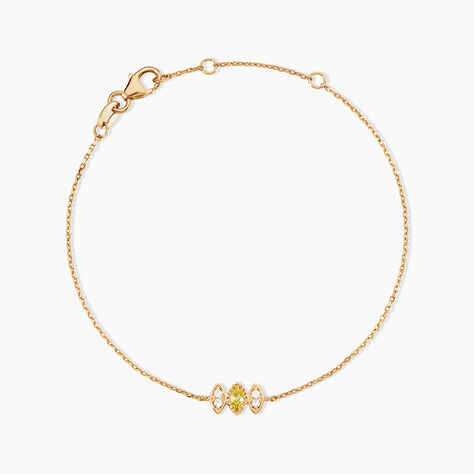 Bracelet Harmonie Plaque Or Jaune Oxyde De Zirconium - Bracelets Pierre Femme | Histoire d&rsquo;Or