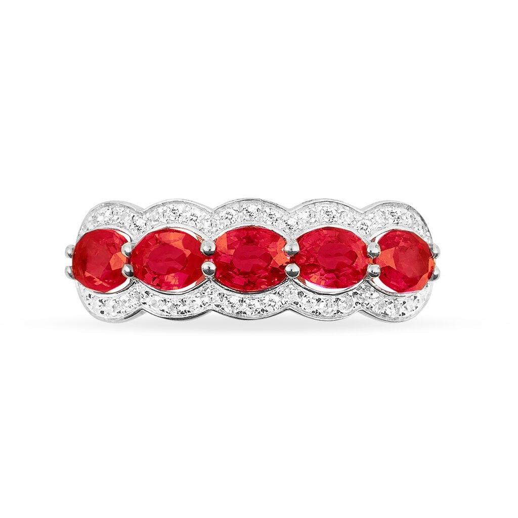 Bague Margaux Or Blanc Rubis Et Diamant - Bagues pierres pr&eacute;cieuses Femme | Histoire d&rsquo;Or