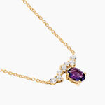 Collier Shanie Argent Dor&eacute; A L'Or 750/1000 Am&eacute;thyste Oxyde De Zirconium - Colliers pierre Femme | Histoire d&rsquo;Or