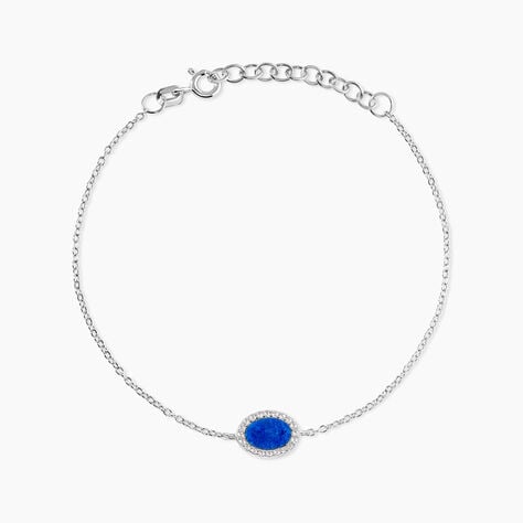 Bracelet Margot Argent Blanc Lapis Lazuli Oxyde De Zirconium - Bracelets Pierre Femme | Histoire d&rsquo;Or