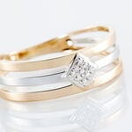 Bague Elsa Or Bicolore Diamant - Bagues pierres pr&eacute;cieuses Femme | Histoire d&rsquo;Or