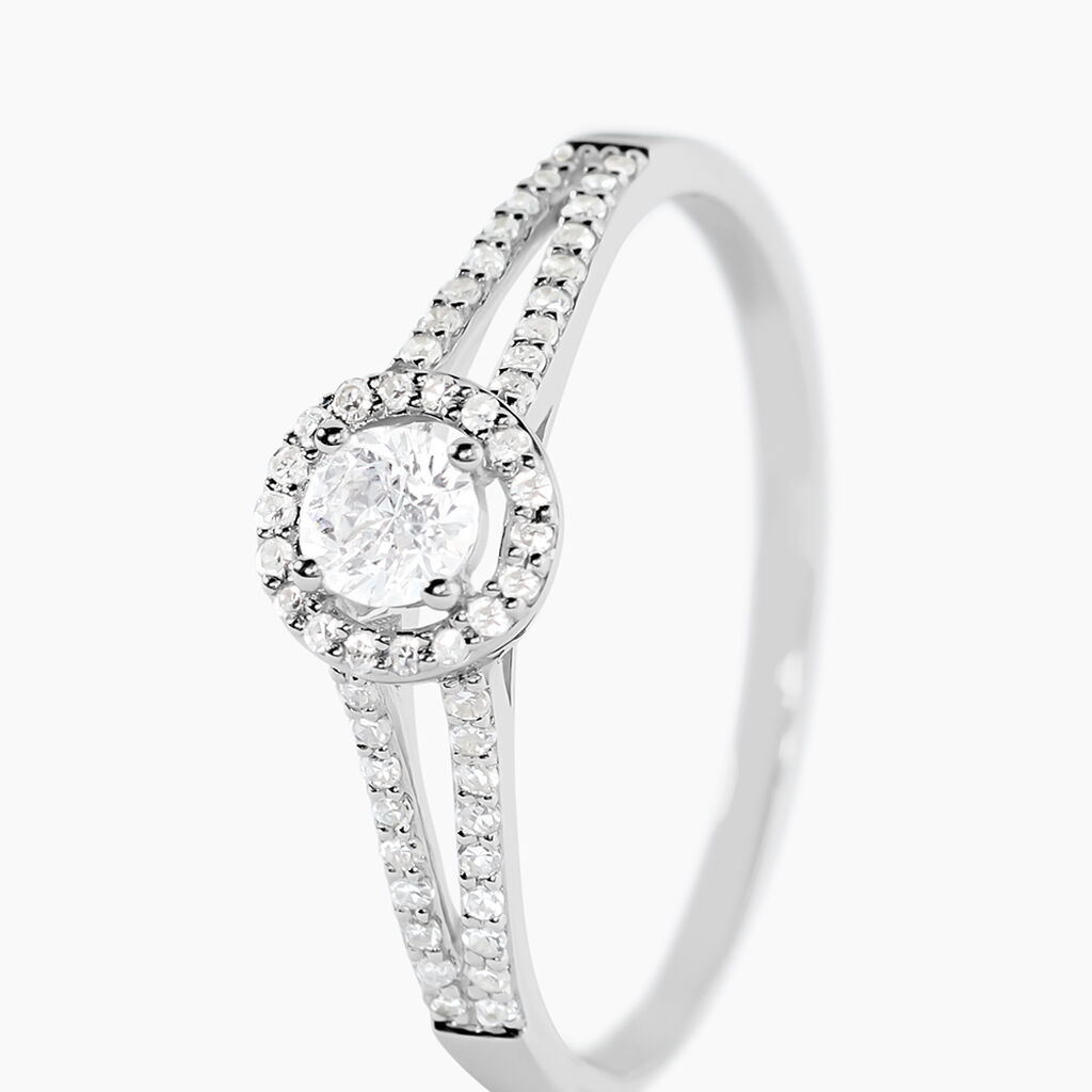 Bague Solitaire Karen Or Blanc Diamant - Bagues de fian&ccedil;ailles vintage Femme | Histoire d&rsquo;Or