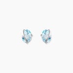 Boucles D'oreilles Puces Prudencia Or Blanc Topaze - Boucles d'oreilles empierr&eacute;es Femme | Histoire d&rsquo;Or