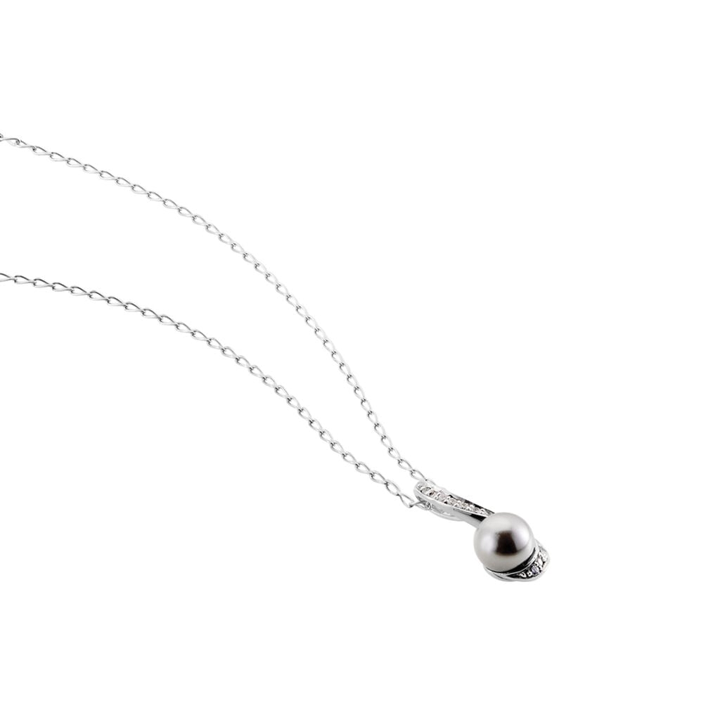 Collier Armance Argent Blanc Perle D'imitation Oxyde - Bijoux avec pierres Femme | Histoire d&rsquo;Or