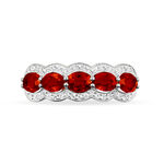 Bague Margaux Or Blanc Grenat Et Diamant - Bagues 18 carats Femme | Histoire d&rsquo;Or