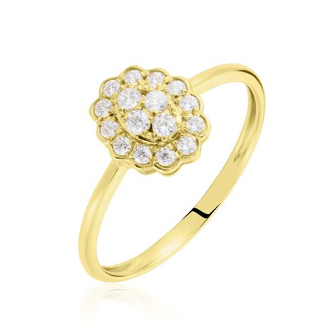 Bague Or Jaune Catharine Oxyde De Zirconium - Bagues avec pierre Femme | Histoire d&rsquo;Or