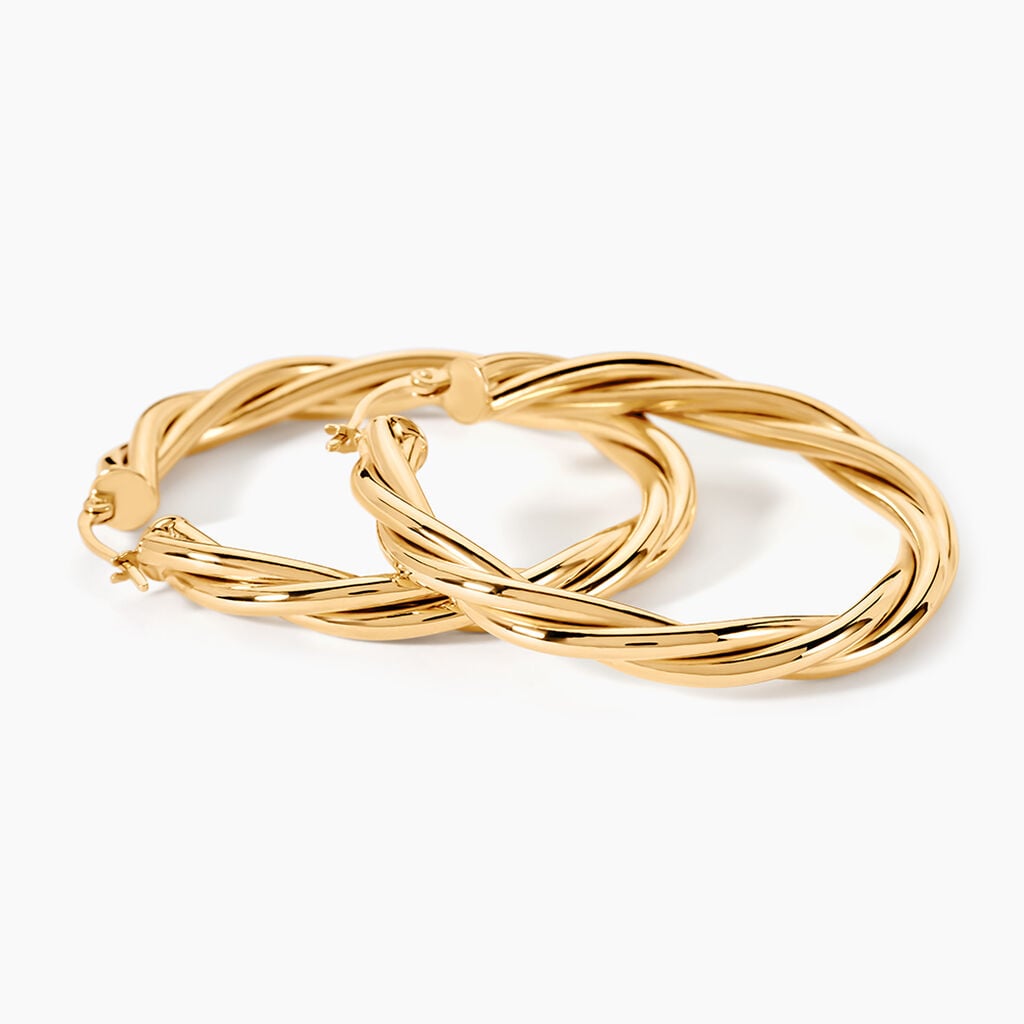 Cr&eacute;oles Tegan Or Jaune - Boucles d'oreilles 18 carats Femme | Histoire d&rsquo;Or