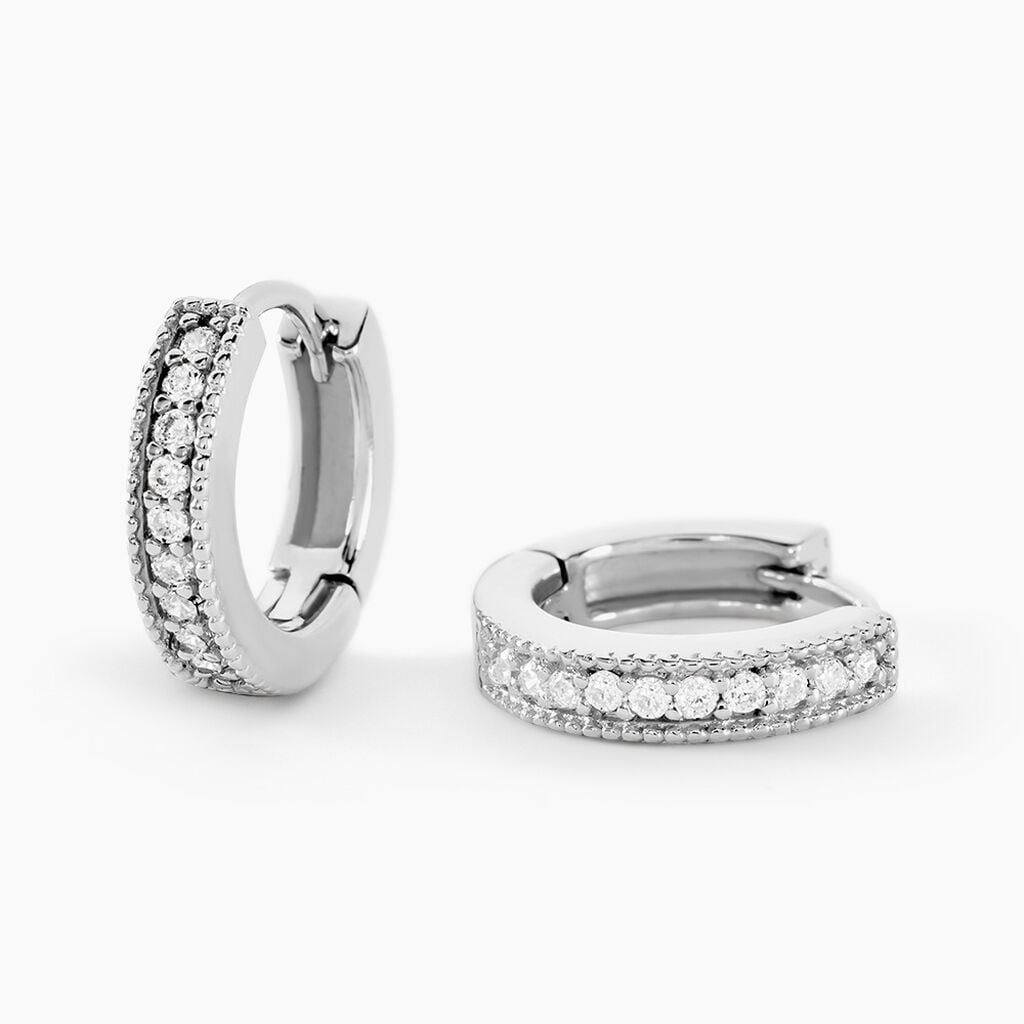 Cr&eacute;oles Yarina Argent Blanc Oxyde De Zirconium - Cr&eacute;oles fantaisie Femme | Histoire d&rsquo;Or