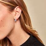 Boucles D'oreilles Puces Kenzi Or Blanc Topaze Oxyde De Zirconium - Boucles d'oreilles empierr&eacute;es Femme | Histoire d&rsquo;Or
