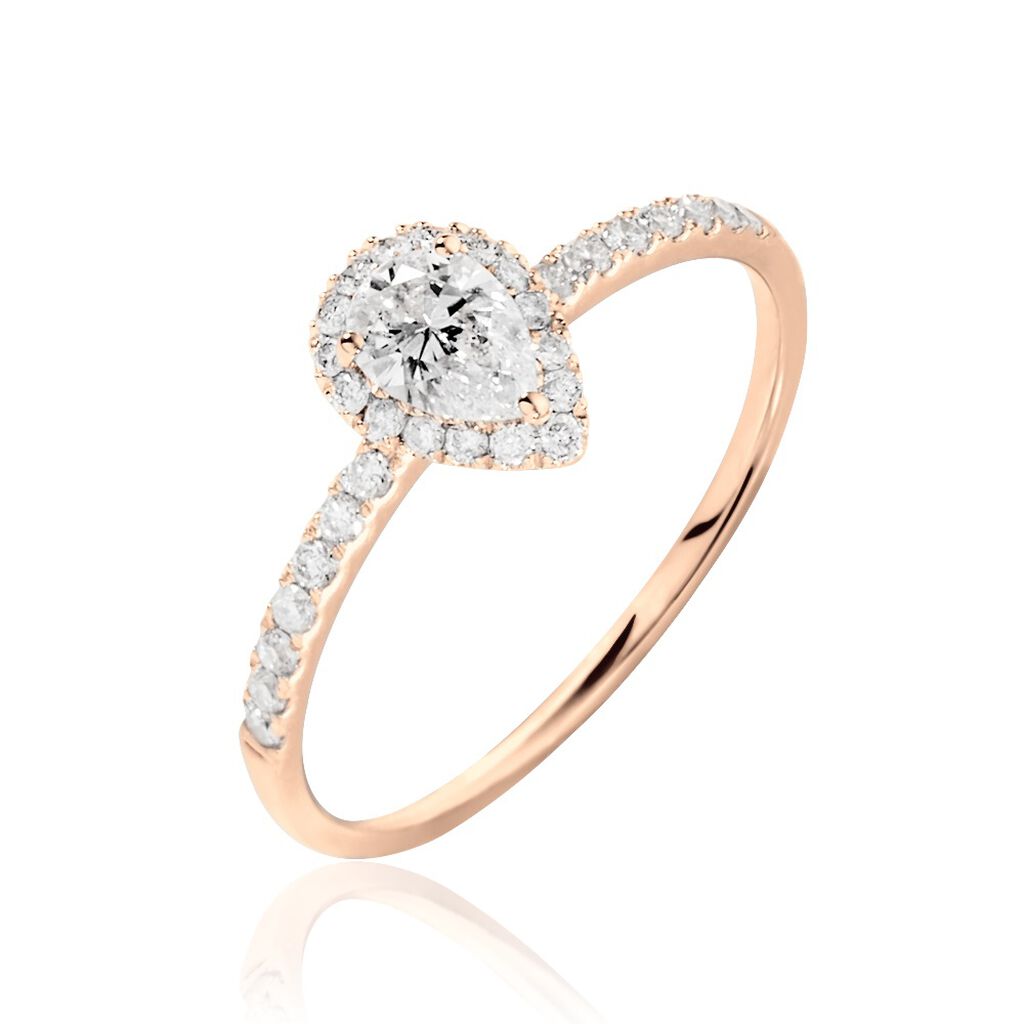 Bague Solitaire Tatiana Or Rose Diamant - Bagues de fian&ccedil;ailles vintage Femme | Histoire d&rsquo;Or