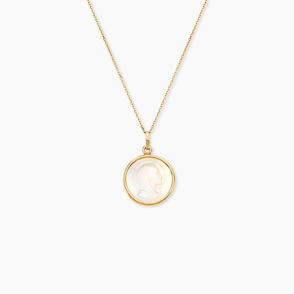 Pendentif Marie Or Jaune Nacre - Pendentifs vierge Famille | Histoire d&rsquo;Or