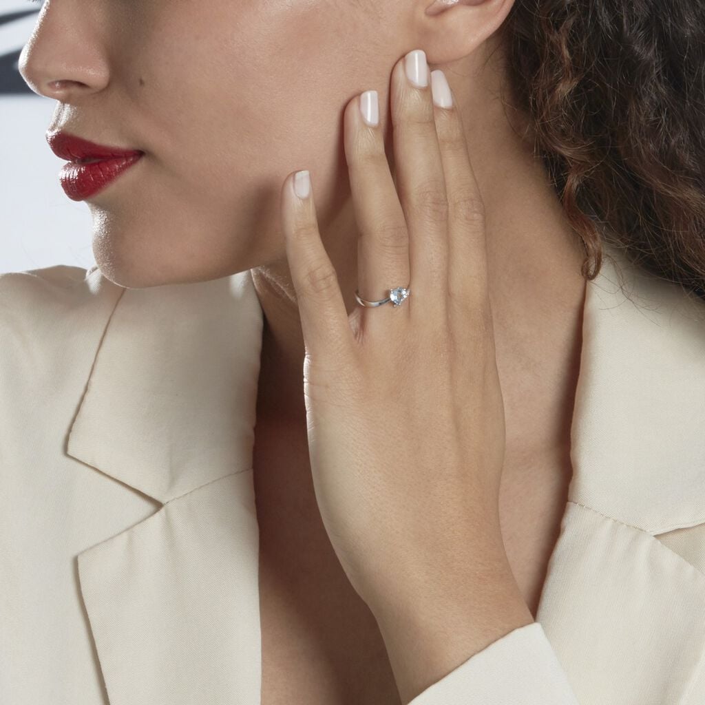 Bague Eva Or Blanc Topaze Et Diamant - Bagues pierres fines Femme | Histoire d&rsquo;Or