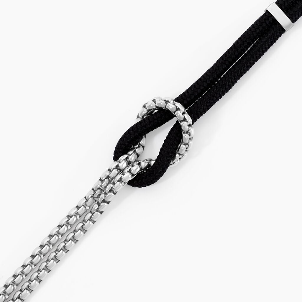Bracelet Thymeo Acier Blanc - Bracelets cordon Homme | Histoire d&rsquo;Or