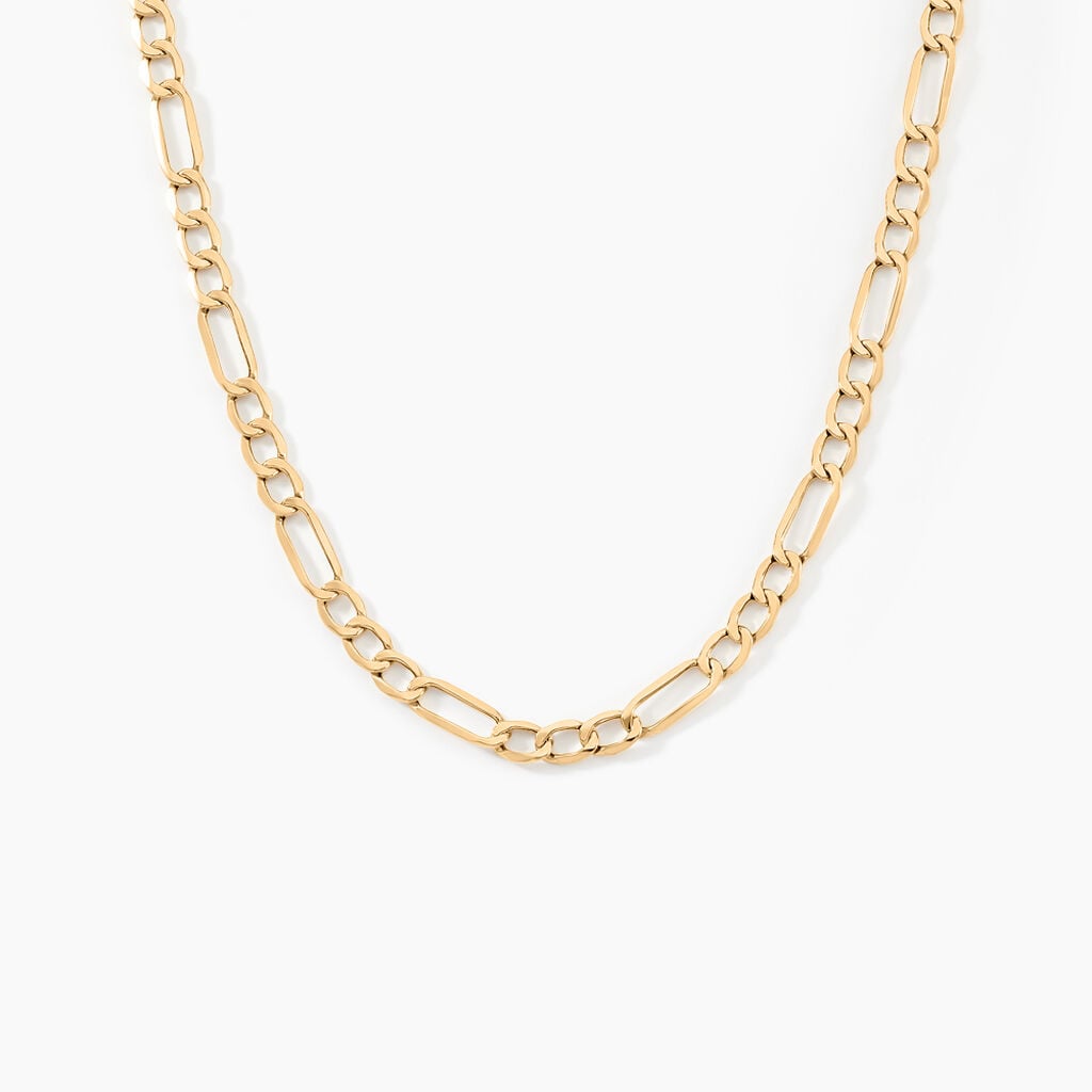 Collier Or Jaune Cameo Maille Altern&eacute;e 1/3 - Chaines Homme | Histoire d&rsquo;Or