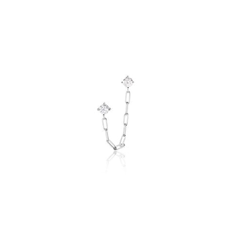 Bijou D'oreille Unitaire Nexus Argent Blanc Oxyde De Zirconium - Boucles d'oreilles empierr&eacute;es Femme | Histoire d&rsquo;Or
