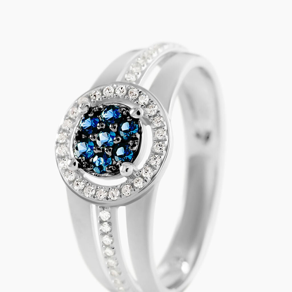Bague Lise-laure Or Blanc Saphir Et Diamant - Bagues pierres pr&eacute;cieuses Femme | Histoire d&rsquo;Or