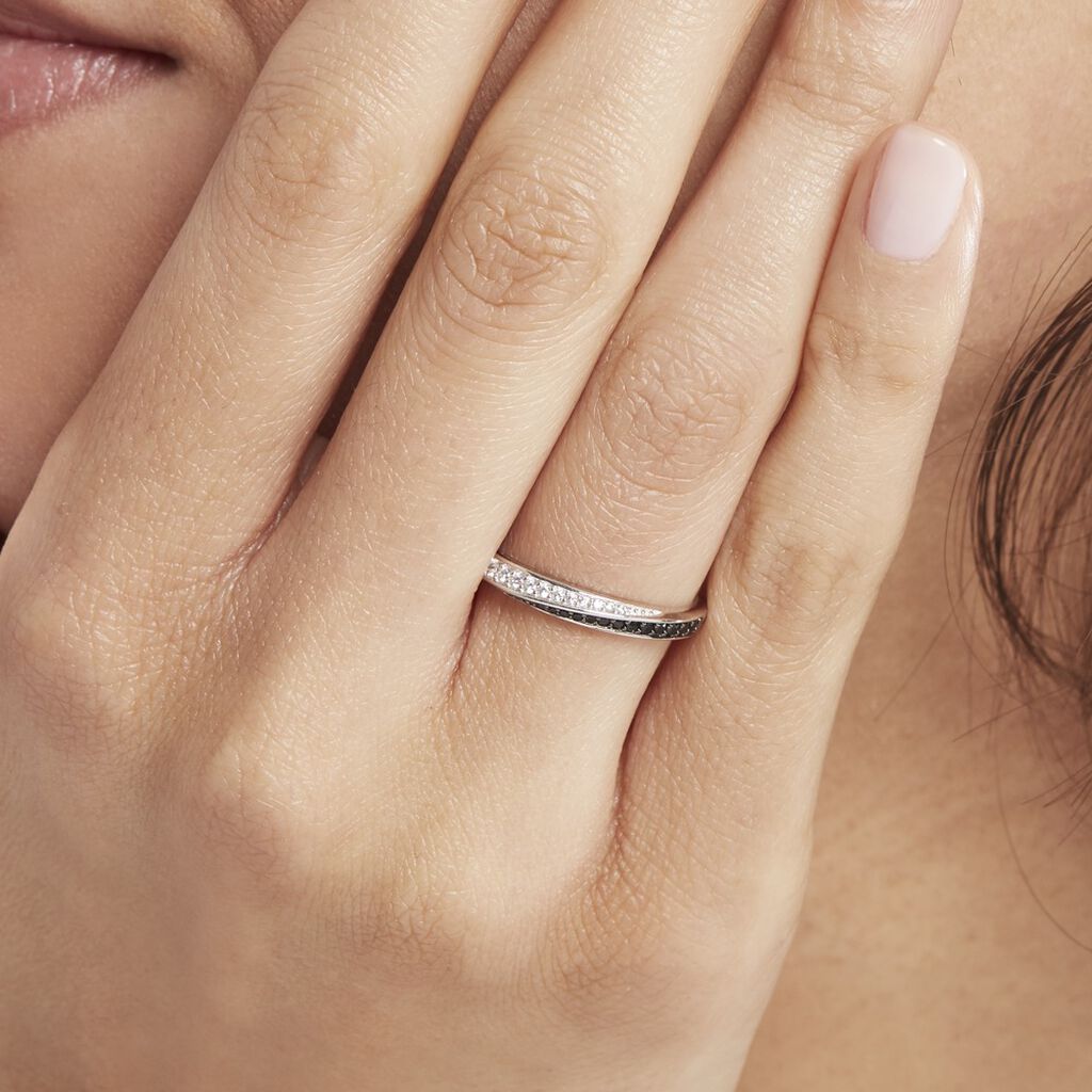 Bague Argent Blanc Agoston Oxydes De Zirconium - Bagues avec pierre Femme | Histoire d&rsquo;Or