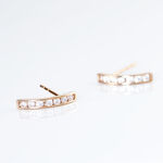 Creoles Or Rose Jacoba Oxydes - Boucles d'oreilles empierr&eacute;es Femme | Histoire d&rsquo;Or