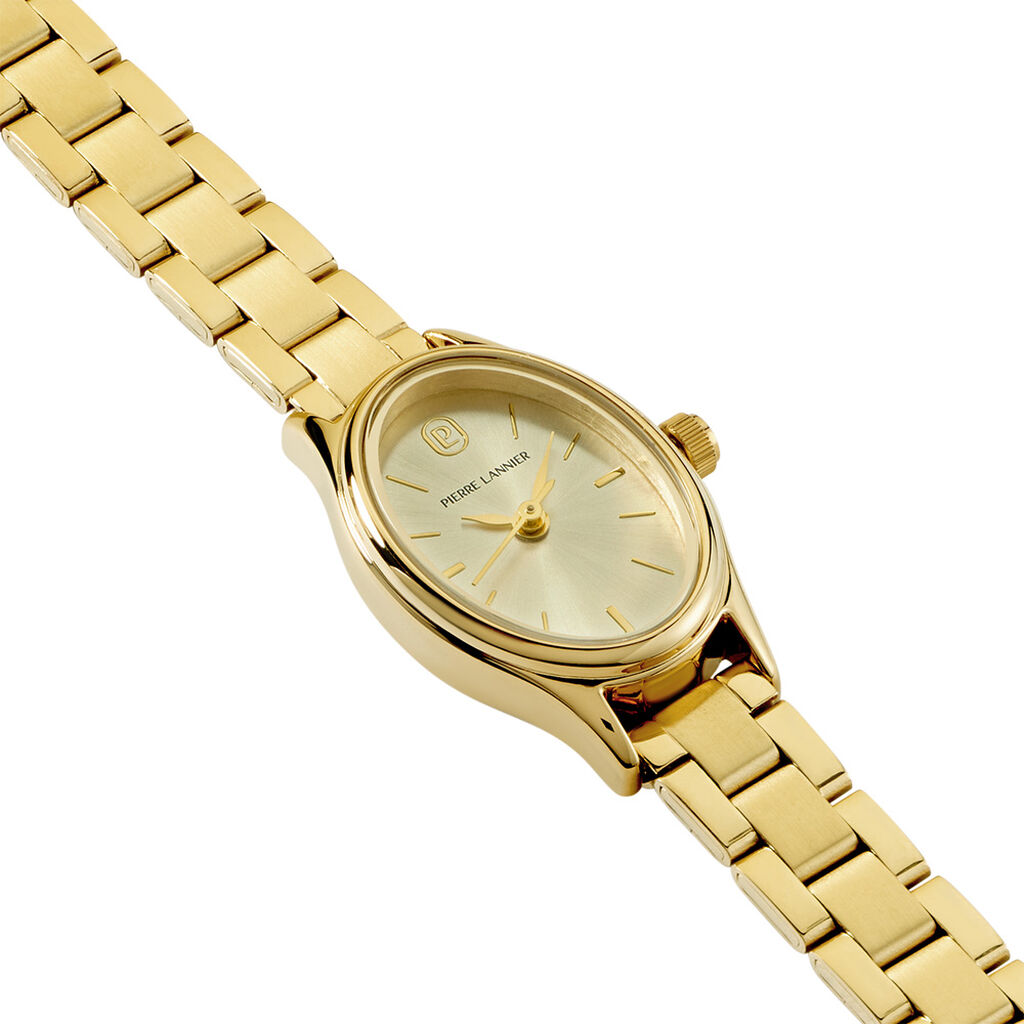 Montre Pierre Lannier Lannier Ovalia Champagne - Montres &eacute;tanches Femme | Histoire d&rsquo;Or