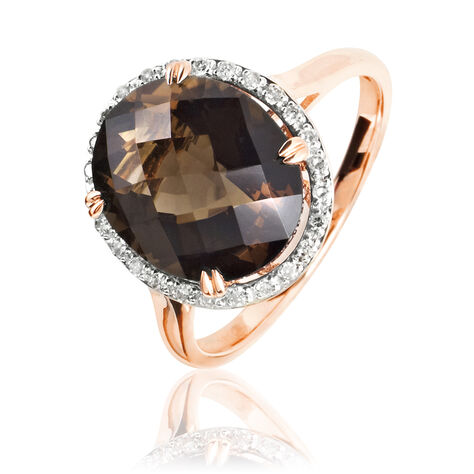Bague Anna Or Rose Quartz Et Diamant - Bagues de fian&ccedil;ailles ovale Femme | Histoire d&rsquo;Or