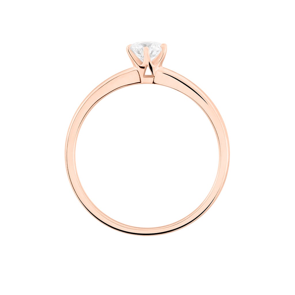 Bague Solitaire Natalia Or Rose Diamant - Bagues de fian&ccedil;ailles vintage Femme | Histoire d&rsquo;Or