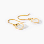 Boucles D'oreilles Pendantes Na&iuml;ade Or Jaune Nacre - Boucles d'oreilles empierr&eacute;es Femme | Histoire d&rsquo;Or