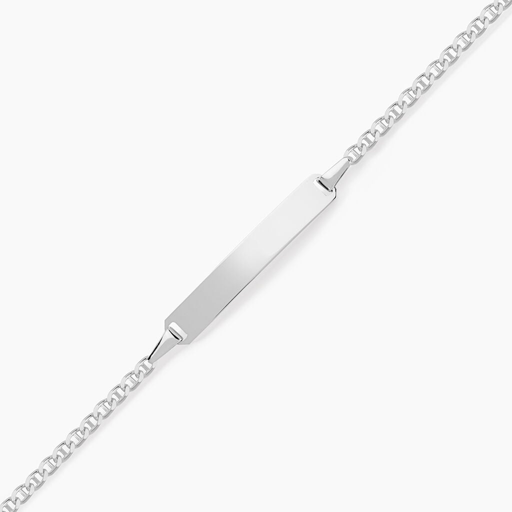 Bracelet Identit&eacute; Shanah Or Blanc - Gourmettes Enfant | Histoire d&rsquo;Or