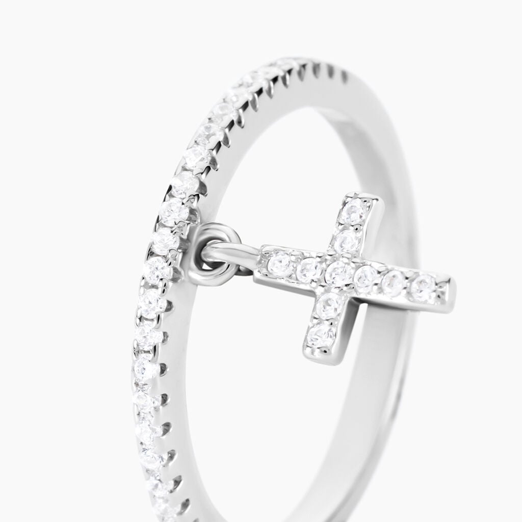 Bague Gorane Argent Blanc Oxyde De Zirconium - Bagues breloque Femme | Histoire d&rsquo;Or