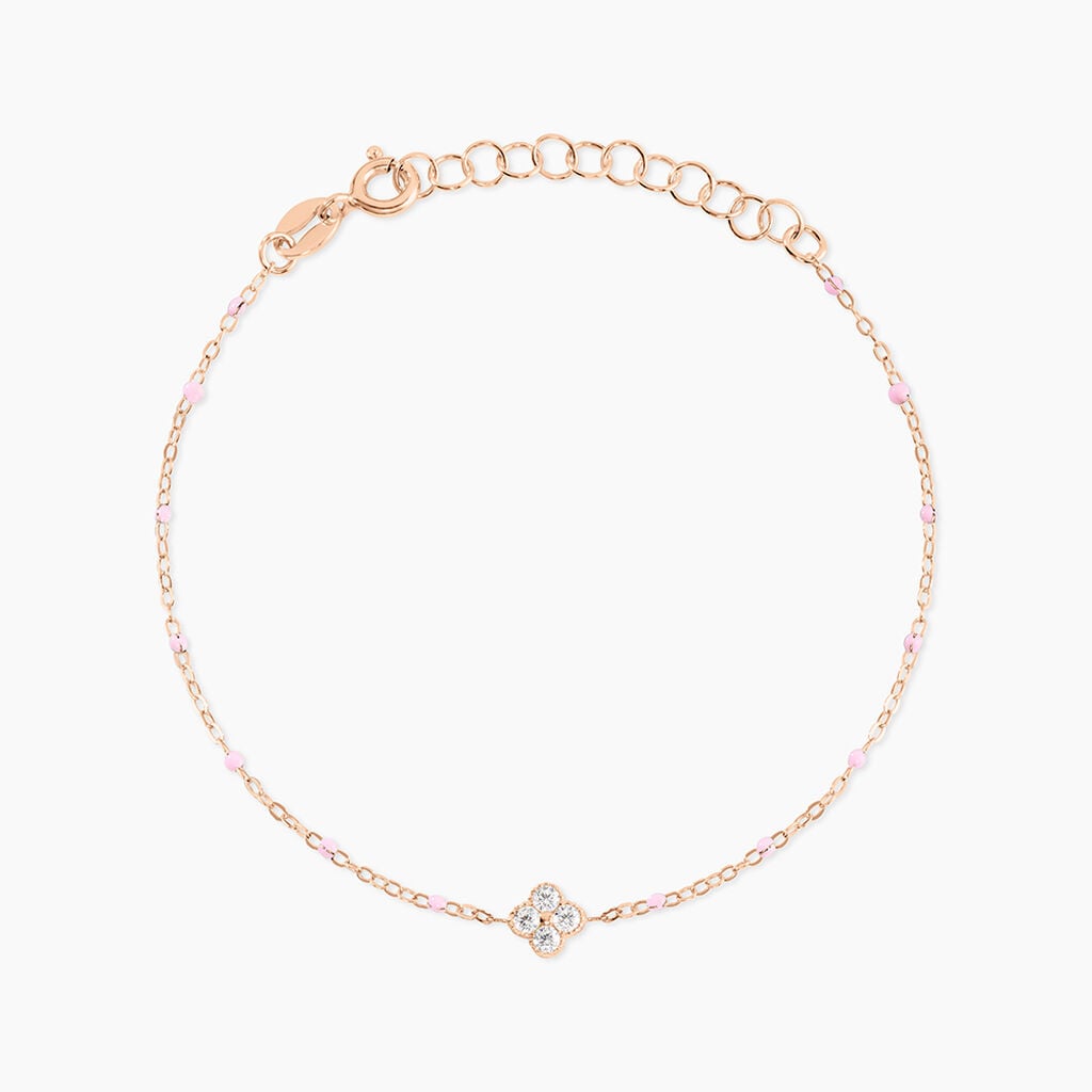 Bracelet Polka Argent Rose Oxyde De Zirconium - Bracelets Pierre Femme | Histoire d&rsquo;Or