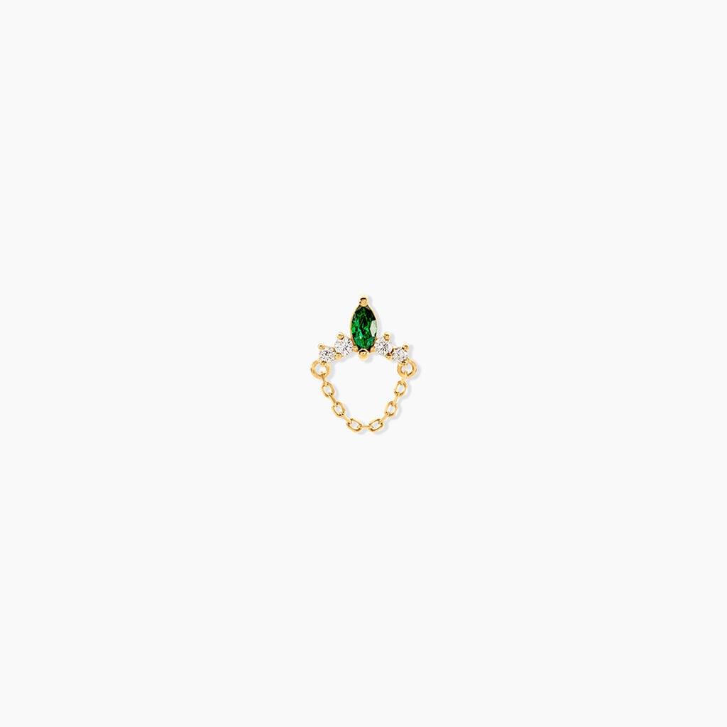 Bijoux D'Oreilles Zain Or Jaune Oxyde De Zirconium - Boucles d'oreilles empierr&eacute;es Femme | Histoire d&rsquo;Or