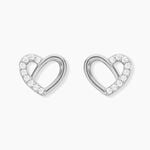 Boucles D'oreilles Puces Dorthea Argent Blanc Oxyde De Zirconium - Boucles d'oreilles empierr&eacute;es Femme | Histoire d&rsquo;Or