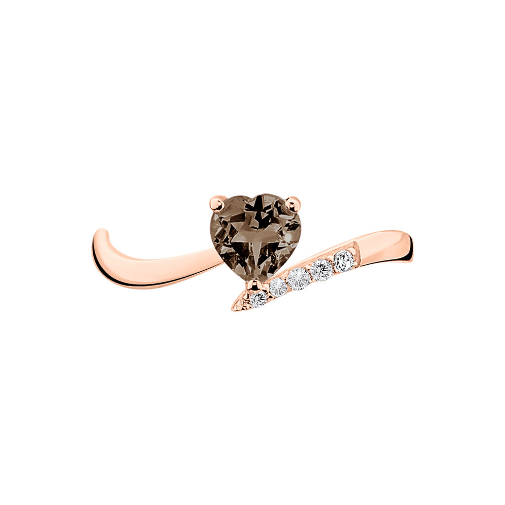 Bague Eva Or Rose Quartz Et Diamant - Bagues avec pierre Femme | Histoire d&rsquo;Or