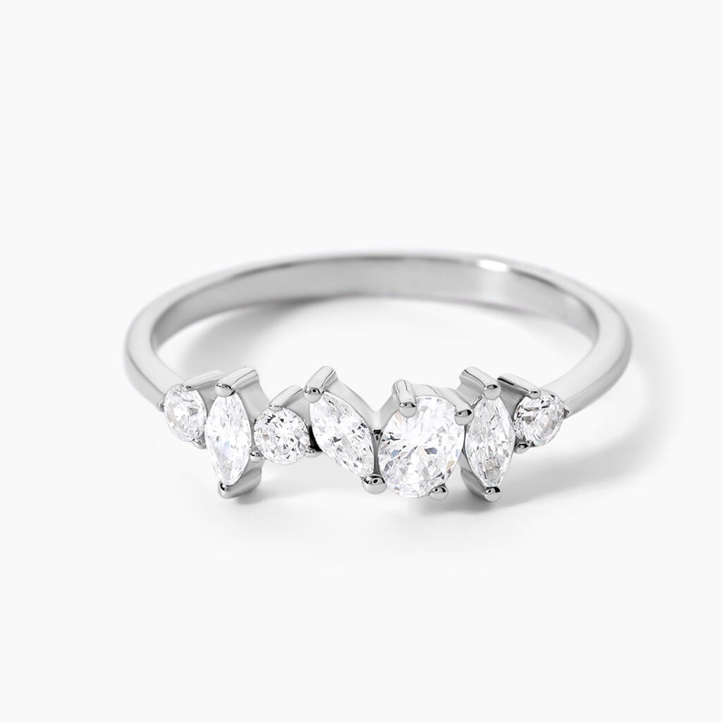 Bague Tapis Rouge Argent Blanc Oxyde De Zirconium - Bagues avec pierre Femme | Histoire d&rsquo;Or