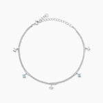 Cha&icirc;ne De Cheville Heidi Argent Blanc Oxyde De Zirconium - Cha&icirc;nes de cheville Femme | Histoire d&rsquo;Or