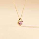 Collier Rosaline Or Jaune Amethyste Et Oxyde De Zirconium - Colliers pierre Femme | Histoire d&rsquo;Or