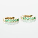 Cr&eacute;oles Or Jaune Killian Emeraudes - Boucles d'oreilles pierres pr&eacute;cieuses Femme | Histoire d&rsquo;Or