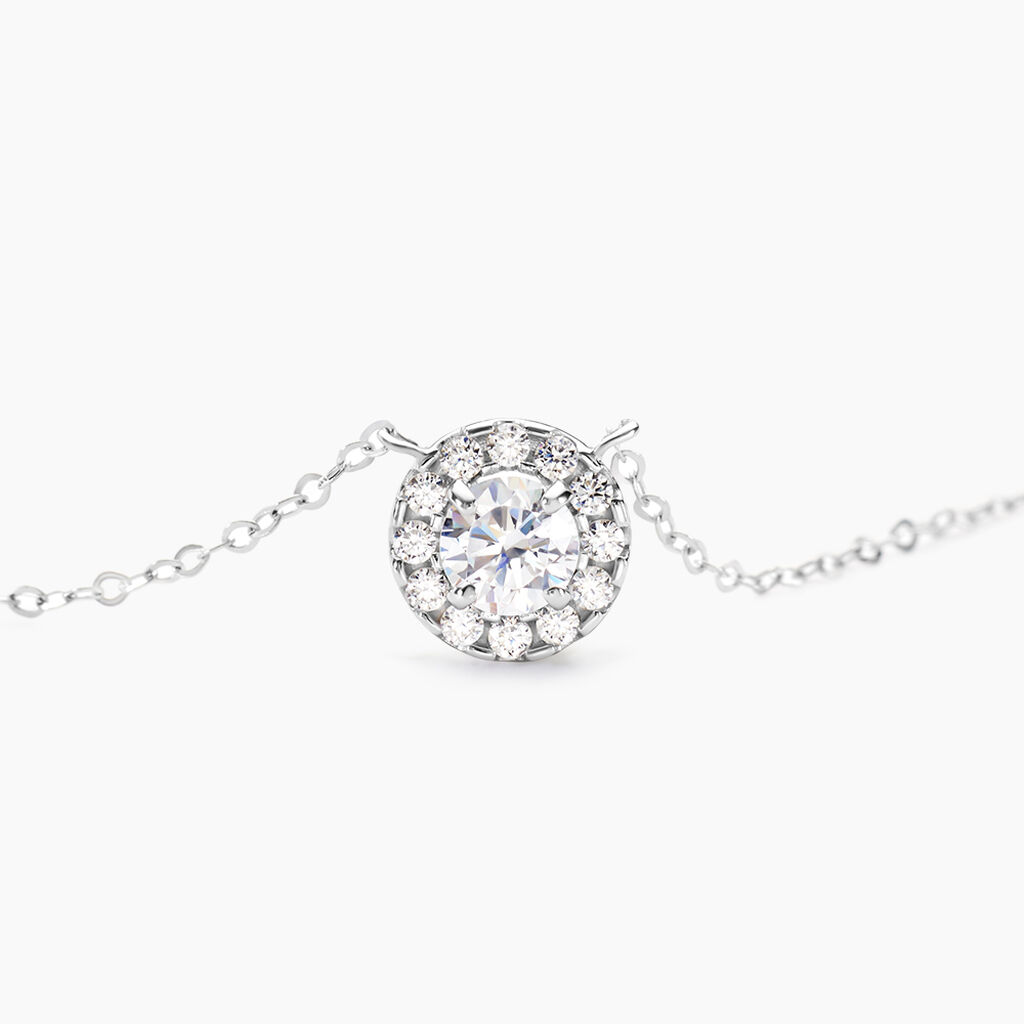 Collier Eurycide Or Blanc Oxyde De Zirconium - Anniversaire Femme | Histoire d&rsquo;Or