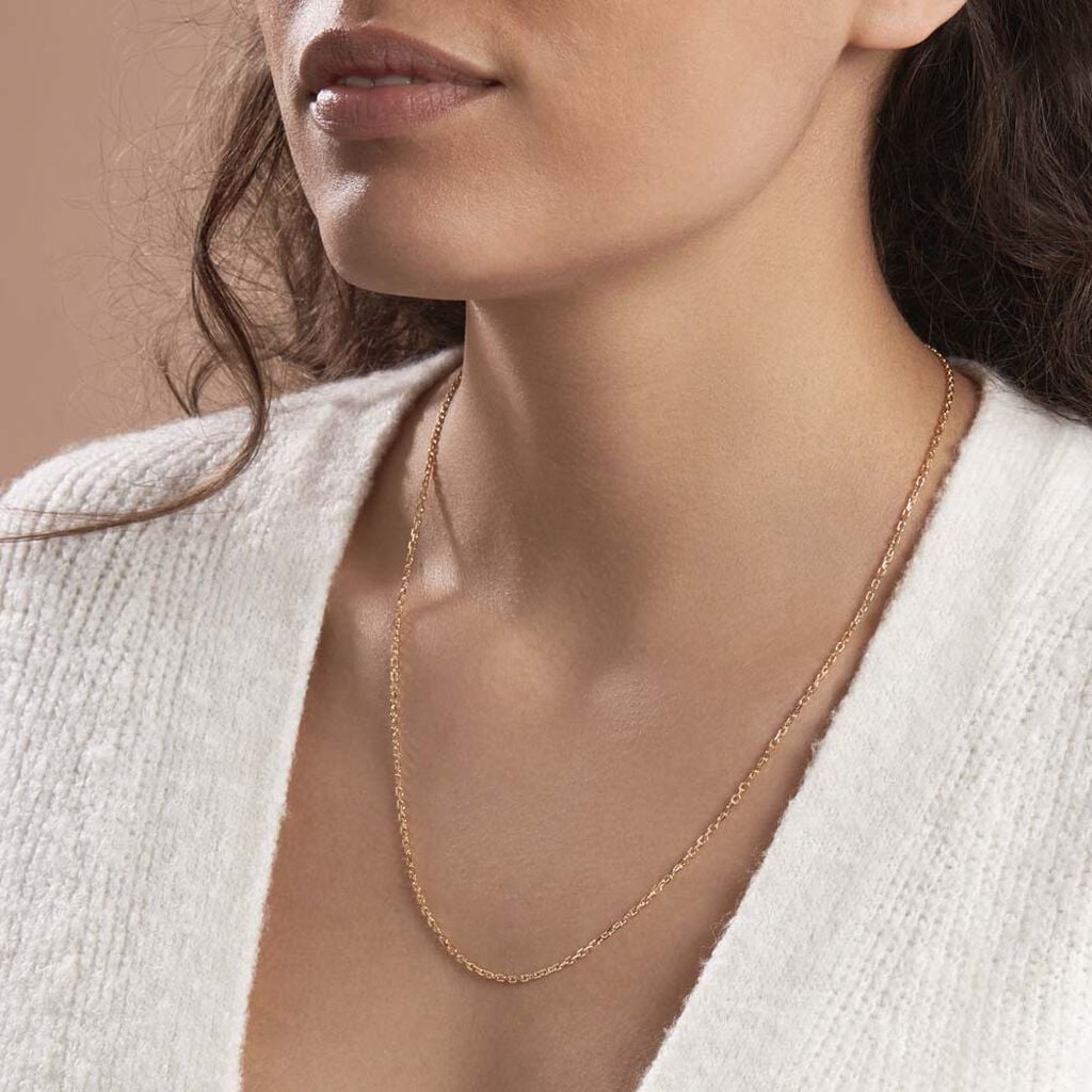 Cha&icirc;ne Igoa Maille For&ccedil;at Diamantee Or Jaune - Chaines Unisex | Histoire d&rsquo;Or