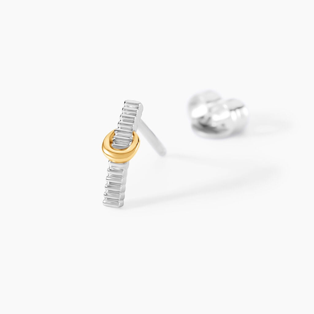 Boucles D'Oreilles Puces Or Jaune Argent Blanc - Clous d'oreilles Femme | Histoire d&rsquo;Or