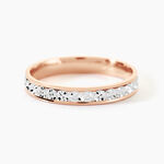 Alliance Fantaisie Diamantee Ruban Plat Or Bicolore - Alliances Classiques Unisex | Histoire d&rsquo;Or