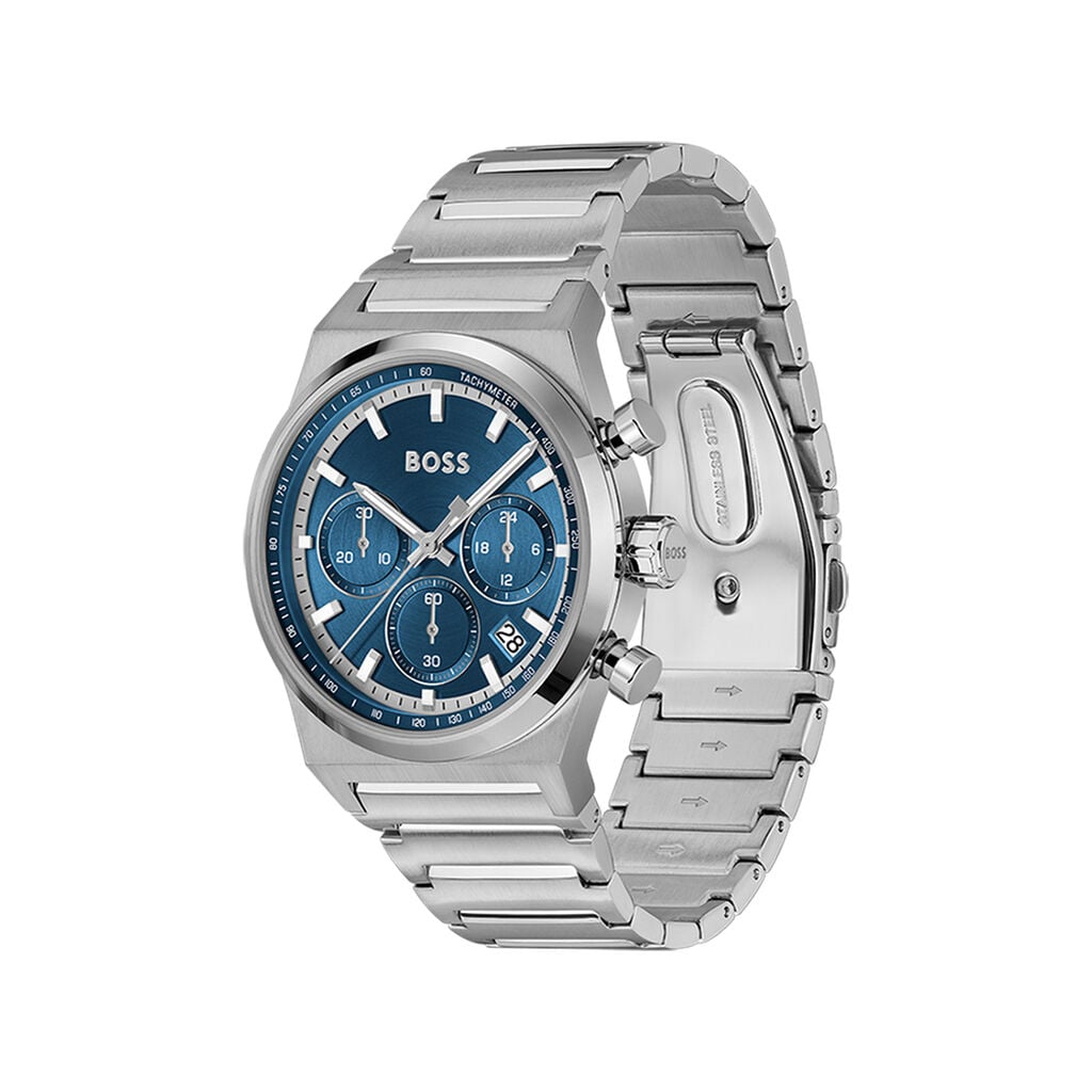 Montre Boss Candor Chrono Bleu - Montres chronographes Homme | Histoire d&rsquo;Or