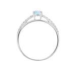 Bague Solitaire Tahyss Or Blanc Topaze Et Oxyde De Zirconium - Bagues de fian&ccedil;ailles ovale Femme | Histoire d&rsquo;Or