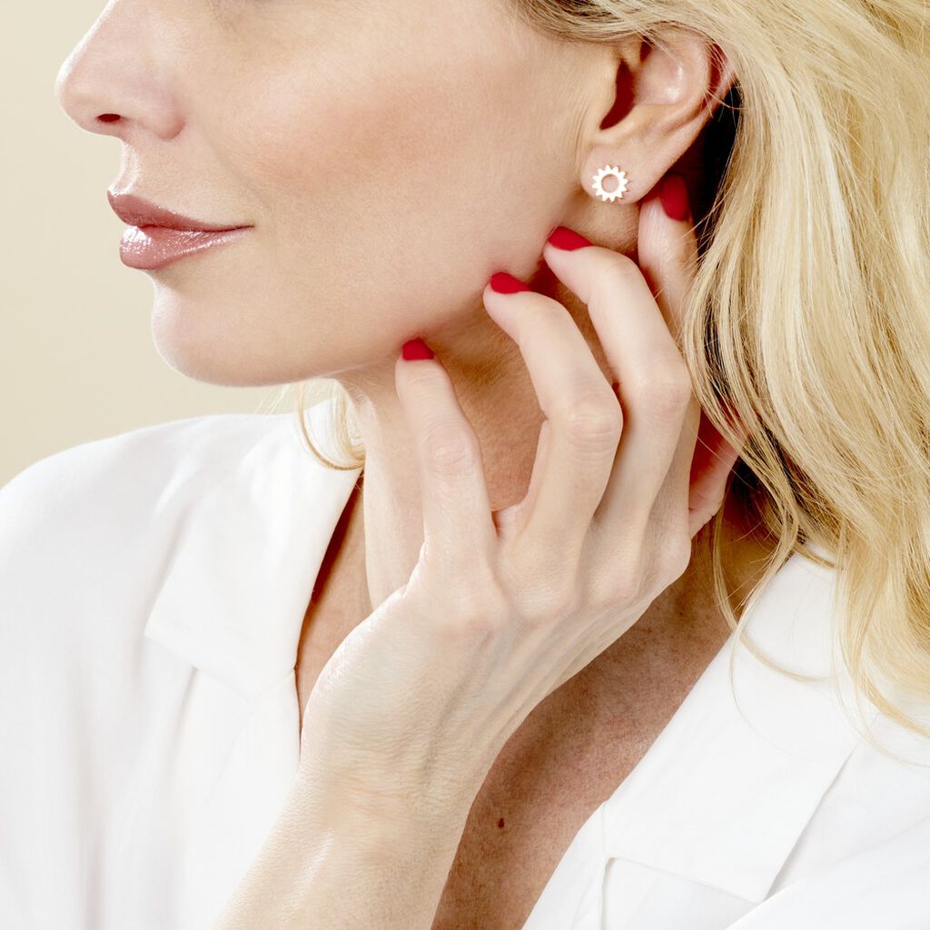 Boucles D'oreilles Puces Adelinda Plaqu&eacute; Or Jaune - Boucles d'oreilles fantaisie Femme | Histoire d&rsquo;Or